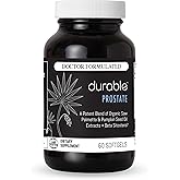 Durable Prostate – Organic USPlus Saw Palmetto + Beta-Sitosterol – Supports Men’s Prostate Health, Bladder Function & Flow– Doctor-Formulated, Made in USA – 30 Day Supply (60 Softgels)