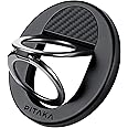 PITAKA MagSafe Phone Grip, 360 Degree Rotation Magnetic Phone Grip Compatible with iPhone 16/15/14/13/12 [MagEZ Grip 3, Black]