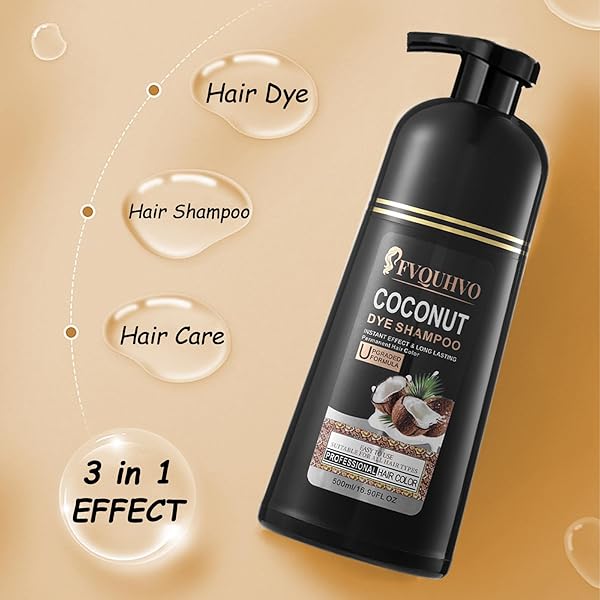 CHERRY BROWN HAIR DYE 16.9 FL OZ, COCONUT OIL HAIR DYE SHAMPOO 3 IN 1, EFFECT IN MINUTES, LONG LASTING HAIR COLOR SHAMPOO FOR MEN & WOMEN, HERBAL LIGHT CHERRY BROWN HAIR SHAMPOO (CHERRY BROWN)