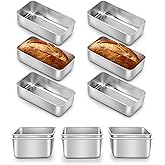 E-far Loaf Pans for Baking Bread 9x5, 12 Pack Stainless Steel Loaf Pan, Rectangle Metal Bakeware Mold for Homemade Banana Bread Meatloaf Brownies, Healthy & Non Toxic, Easy Release & Dishwasher Safe