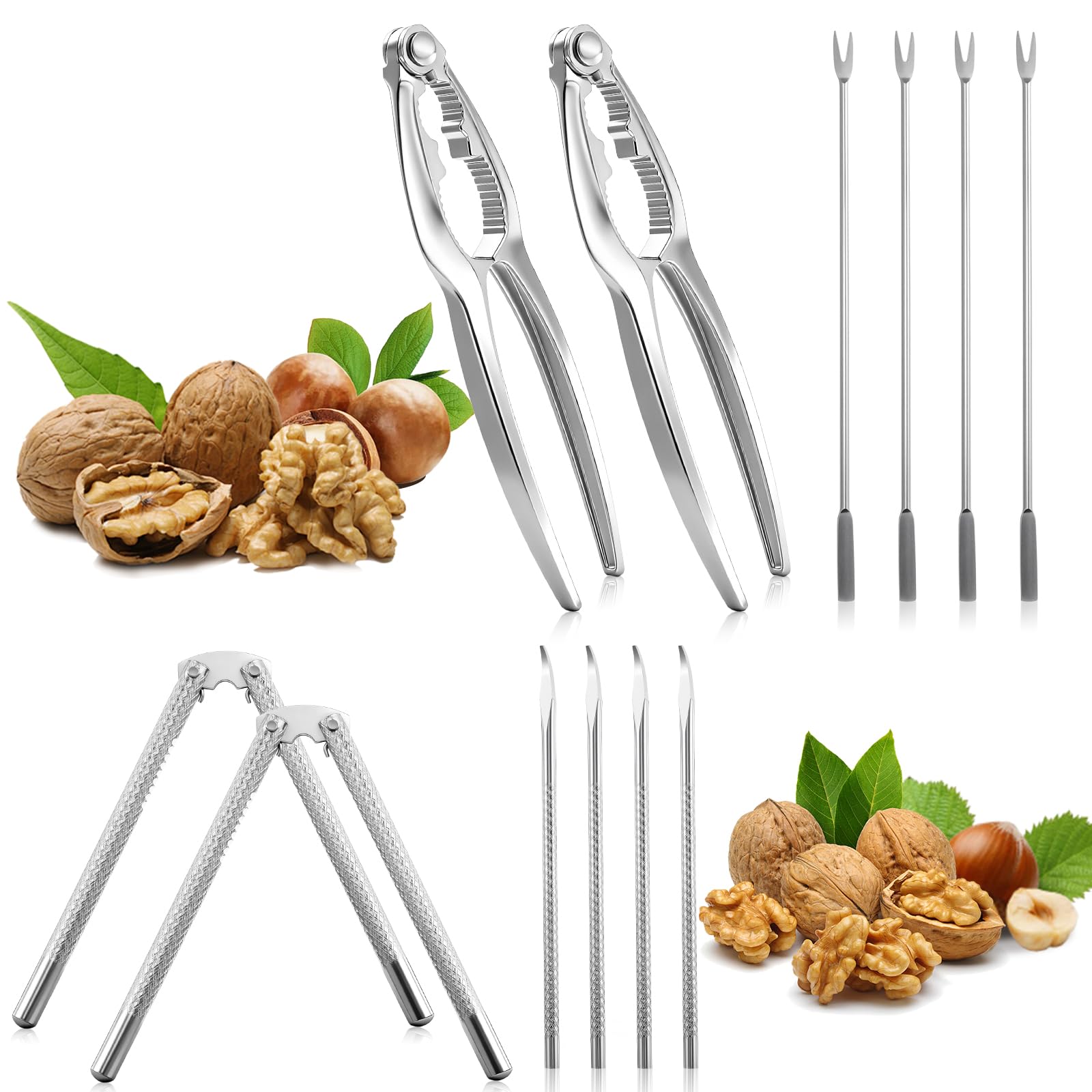 Photo 1 of Ferrochef 12 Pcs Nut Cracker Set, Crab Crackers and Tools Set, Stainless Steel Nutcracker for Walnut, Pecan, Chestnut, Crab Cracker, Lobster Christmas Holiday Gifts