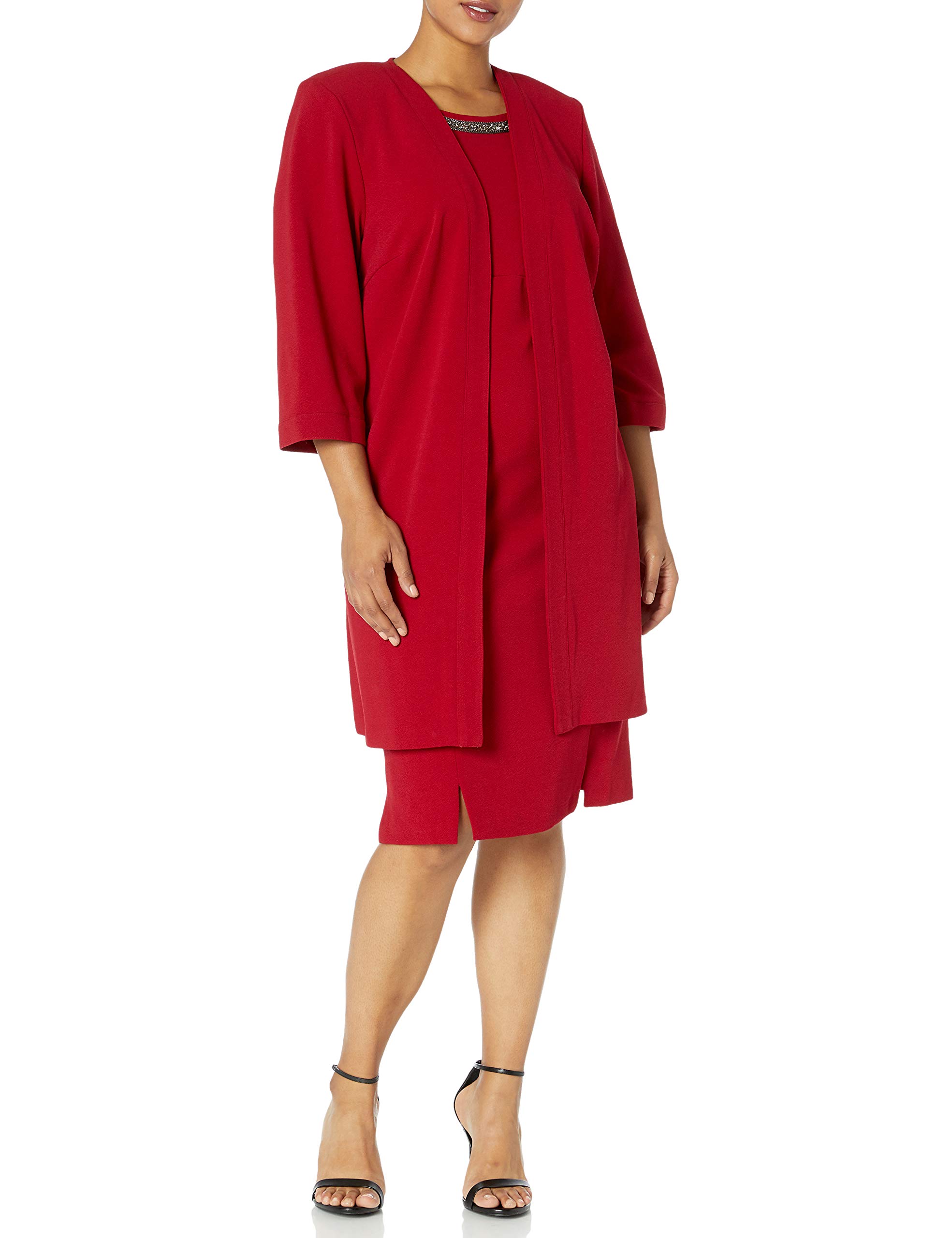 plus size red jacket dress
