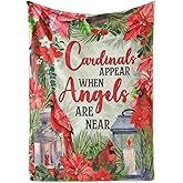 InnoBeta Cardinal Gift Throw (50"X 65") Memorial Gifts Flannel Blanket for Couch Bed Sofa Travelling Camping- Angles are Near