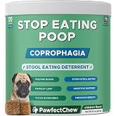 PAWFECTCHEW Coprophagia Deterrent for Dogs &amp; Breath Aid Support | No Poo Chews for Dogs - With Probiotics &amp; Digestive Enzymes - Stop Dog Poop Eating - Made in USA - 120 Chews