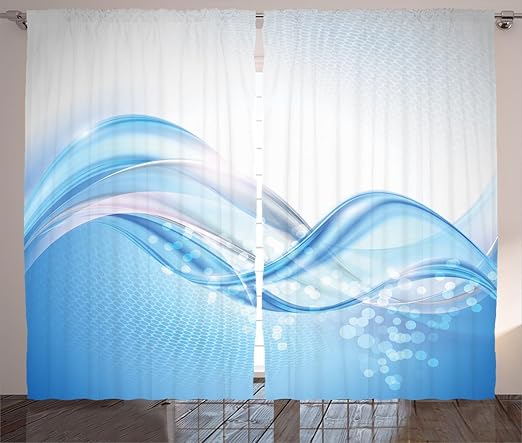 Amazon Com Ambesonne Abstract Curtains Modern Wavy Ocean Surfer