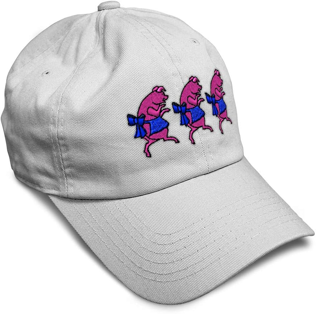 3 Pigs Embroidery Twill Cotton Dad Hats 