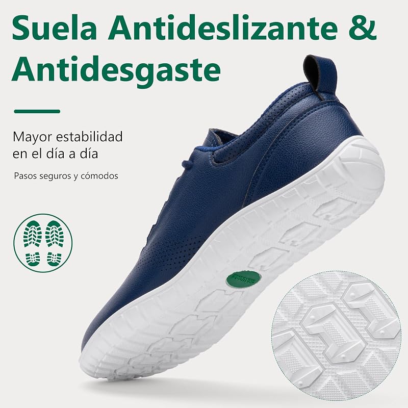 Ténis descalços masculinos, ténis minimalistas leves antiderrapantes, sapatos sintéticos descalços para caminhadas ao ar livre Casual Blue, 42º ano