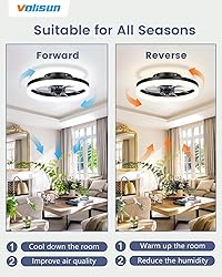 VOLISUN 13 inch Small Ceiling Fans with Lights and