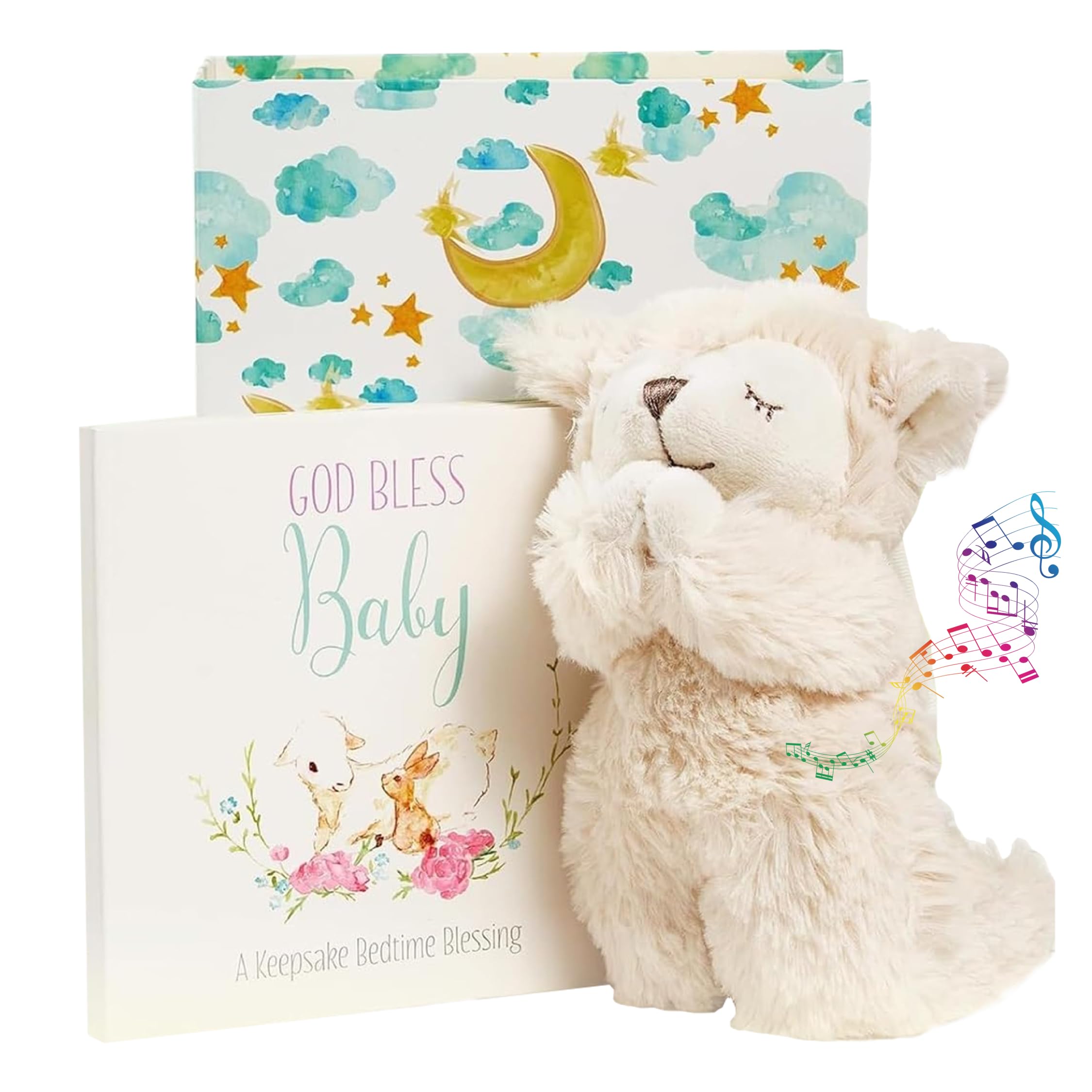 Tickle & Main Baby Praying Musical Lamb and Prayer Book Gift Set in Box, Baptism Gifts for Girls & Boys, Ideal Easter Gifts for Kids