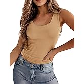 Zeagoo Women's Double Lined Square Neck Tank Top Sleeveless Basic Crop Tops Trendy Going Out Tops
