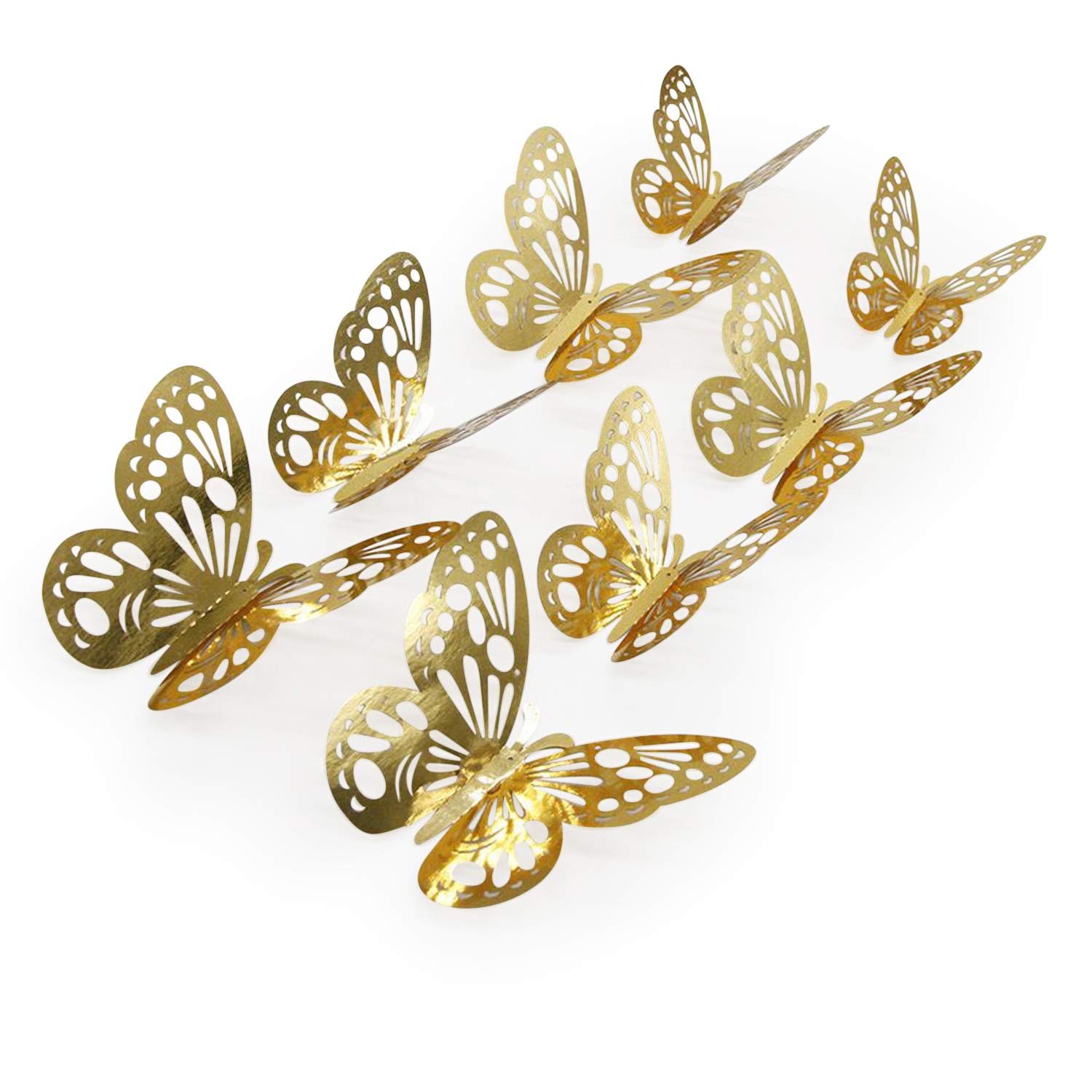 aooyaoo 48pcs/lot 3D Butterfly Kids Wall Stickers Fridge