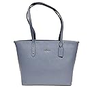 COACH CITY ZIP TOTE CROSSGRAIN LEATHER HANDBAG BLACK (Pool)