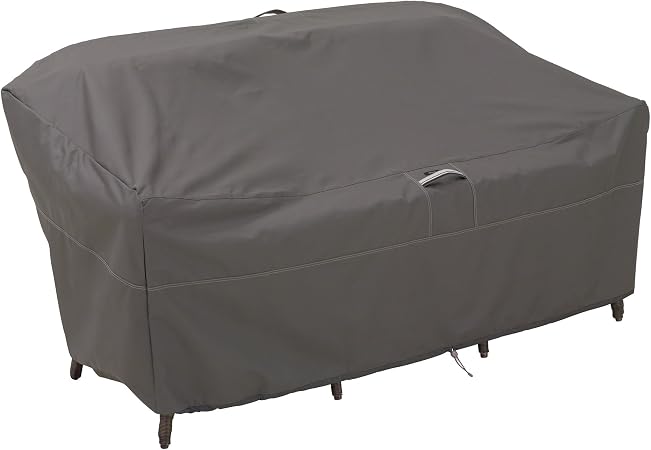 Amazon Com Classic Accessories 55 150 035101 Ec Ravenna Water Resistant 76 Inch Patio Sofa Loveseat Cover Taupe Medium Garden Outdoor