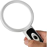 Fancii Large Magnifying Glass with Light 2X Lens with 15X Zoom – 3.5" Handheld Lighted Glass Magnifier with Illuminated LED Light for Reading, Inspection and Hobbies