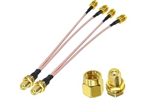 TUOLNK SMA Female to Dual Male Coaxial Cable SMA Splitter Cable 6inch(15cm) Compatible with Wireless &Wired Networks Extension V Type 2 PCS