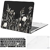MOSISO Compatible with MacBook Air 13 inch Case 2022 2021 2020 2019 2018 Release A2337 M1 A2179 A1932 Retina Display Touch ID, Plastic Hard Shell Case&Keyboard Cover&Screen Protector, Retro Flower
