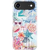 LUMARKE for iPhone Air Case Cute - Wireless Charging Compatible - Dual-Layer Soft Silicone + Hard Shell - Trendy Floral Design - Matte Finish Phone Cover for iPhone 17 Air - Oceanic Paradise
