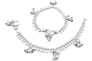 balaji 700 Silver Traditional Club Anklet - Style#03