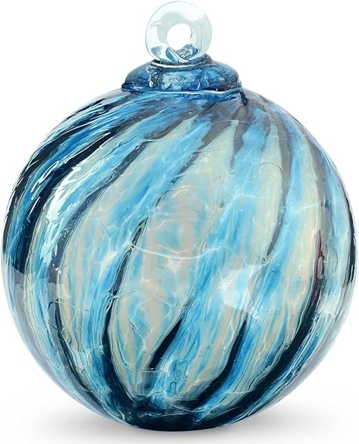 Friendship Ball Aqua Optic Iridized 4 Inch Kugel Witch Ball by Iron Art Glass Designs