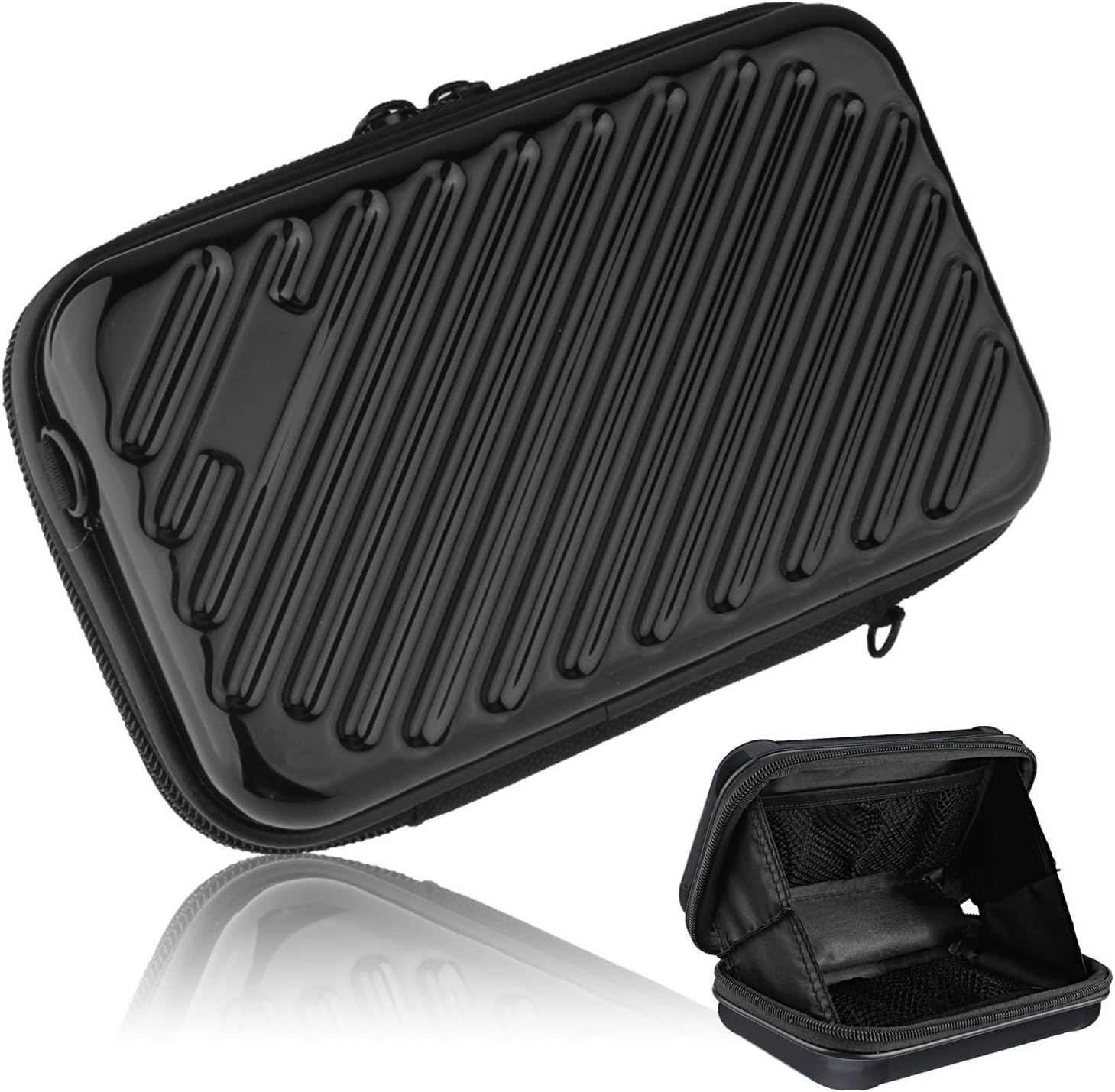 TWJD Hard Drive Bag Protective Travel Storage Carry Case Bag Pouch for Cell Phone iPad Accessories USB Cables Power Banks Hard Disk 2.5" HDD Bag (Black)