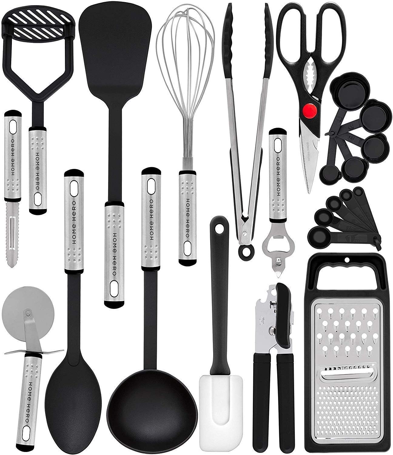 Amazon Com Home Hero Kitchen Utensil Set 23 Nylon Cooking