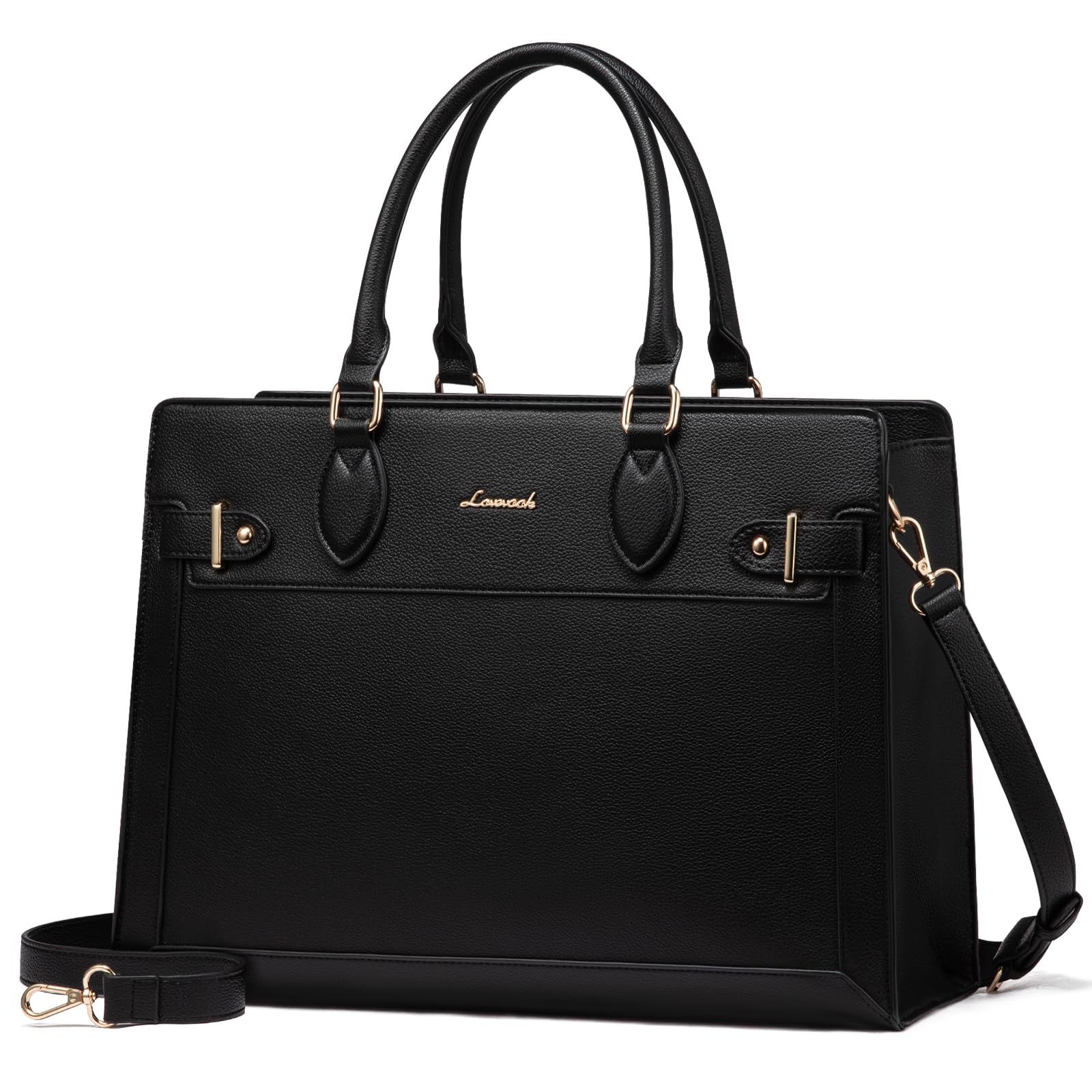 Photo 1 of LOVEVOOK Laptop Bag for Women, 15.6 Inch Large PU Leather Tote Bag, Professional Teacher Work Bag, Waterproof Business Computer Briefcase, Shoulder Tote Purse for Office