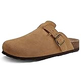 ODOLY Genuine Suede Clogs for Women Men Soft Cork