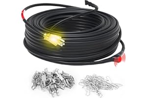 HEATIT 100ft Roof and Gutters Heating Cable with 10ft Lighted Plug Heavy-Duty Heat Tape, 120V 8W/ft