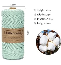 Macrame Cord,2mm x 219yard Cotton Twine String