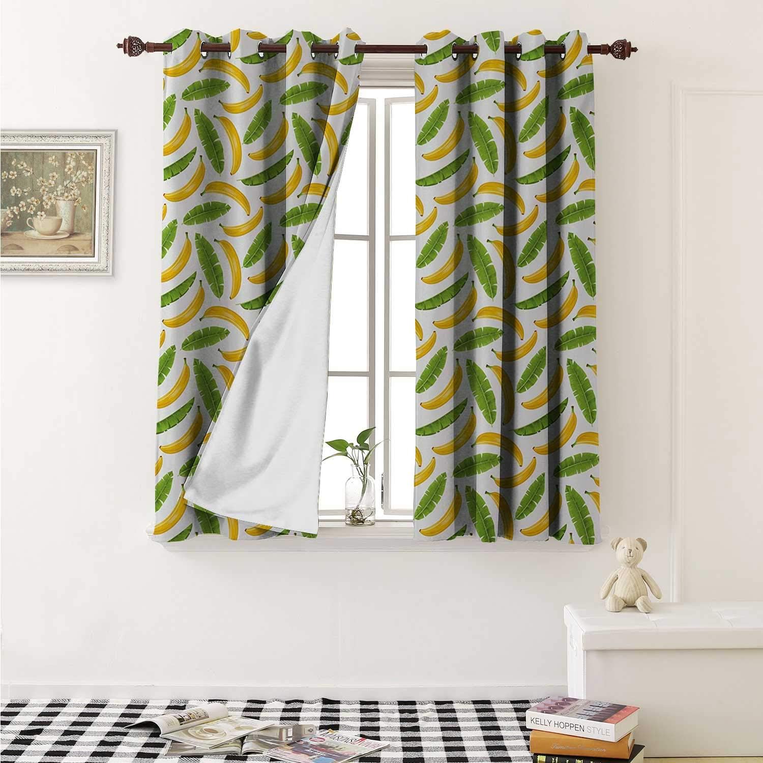 Amazon Com Playroom Waterproof Window Curtain Banana Leaves Yummy