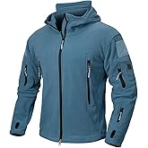 NAVEKULL Men's Tactical Hoodie Fleece Jacket Winter Warm Full-Zip Military Army Outdoor Hiking Coat with 7 Zip-pockets