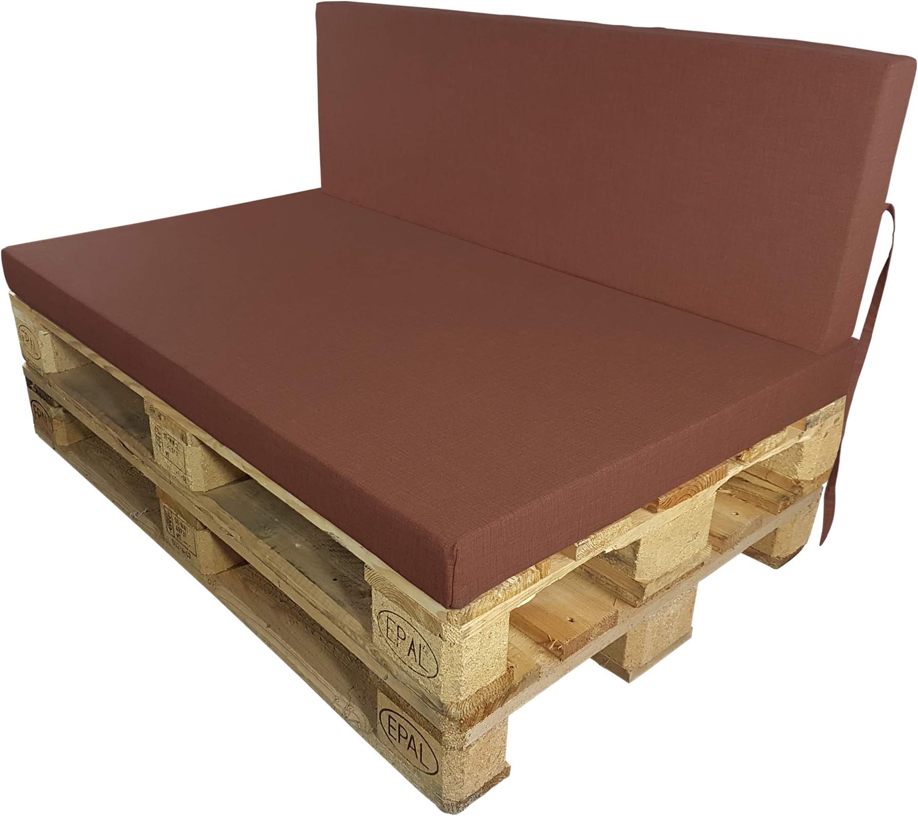 Euro-pallets cushions Outdoor by proheim - Back OR seat cushions to choose from for pallet sofa for indoors and outdoors - Water- and dirt-resistant, Colour:Brown, Variation:Seat cushion