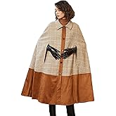 BEAUTELICATE Women Wool Blend Cape Turn Down Collar Slit Sleeve Fall Winter Plaid Cape