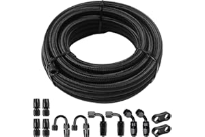 OCTAOR 6AN 3/8" 20FT CPE Transmission Cooler Line Set, Universal Compatibility & Wide Applicability (Nylon and Stainless Steel Braided Lines)
