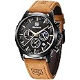 BENYAR Mens Watch Analog Quartz Movement Chronograph Stylish Casual Wristwatch with Stainless Steel Bracelets Waterproof Luminous Date Watches Elegant Gift for Men