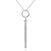 DAOCHONG S925 Sterling Silver Long Necklace Tassel Fringe Sweater Pendant for Women Knot Fashion Jewelry