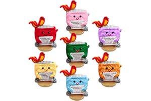 Nordkawa Emotional Support Dumpster- Handmade Crochet Dumpster Fire Doll, Christmas Dumpster Fire Knitting Toy Ornaments with Positive Card, Handmade Emotional Support Crochet Gift Desk Decor