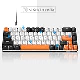 MageGee 60% Mechanical Keyboard Red Switch 68 Key LED Backlit White view 5