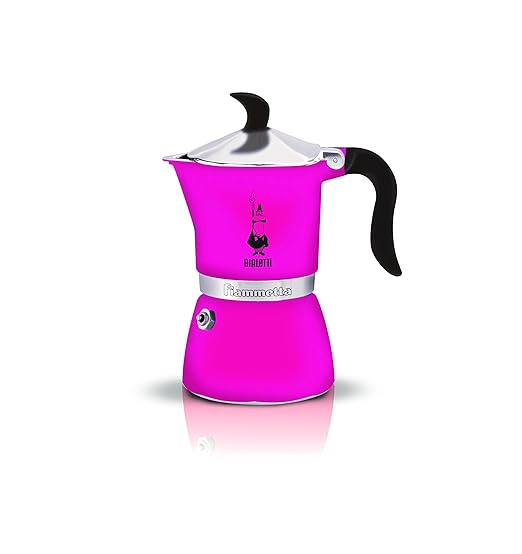 title=Bialetti 0005351 Moka Fiammetta, Caffettiera 1, Alluminio, Fuscia, 1 tazza