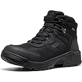 KEEN Utility Men's Skokie Hiker Style Mid Height Soft Toe 90 Degree Waterproof Work Boots, Black/Black, 7 D