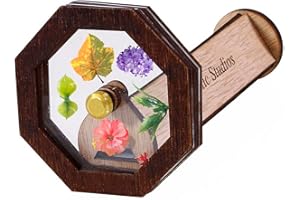Lanxitown Natural DIY Kaleidoscope Kit Fantastic Studios Magic Rotating Kaleidoscope Making Set Wooden Kaleidoscope DIY Kaleidoscope Kit for Kids Wooden Handmade Kaleidoscope Kit
