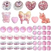 54 Piece Beads Kit for Crafts - Fit for Pens, Jewelry Making, Bracelets - Pink Focal Beads for Girls DIY Supplies