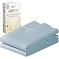 California Design Den King Size Pillowcase Set - 400 Thread Count, 100% Cotton Sateen, Luxury Set of 2 Pillow Covers, Breathable, Cooling, Soft for Comfortable Quality Sleep - Blue