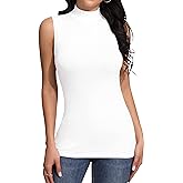 SHEIUGU Women’s Long Sleeve Sleeveless Mock Turtle Neck Tops Basic Stretchy Fitted Underwear Layer Tee Shirts