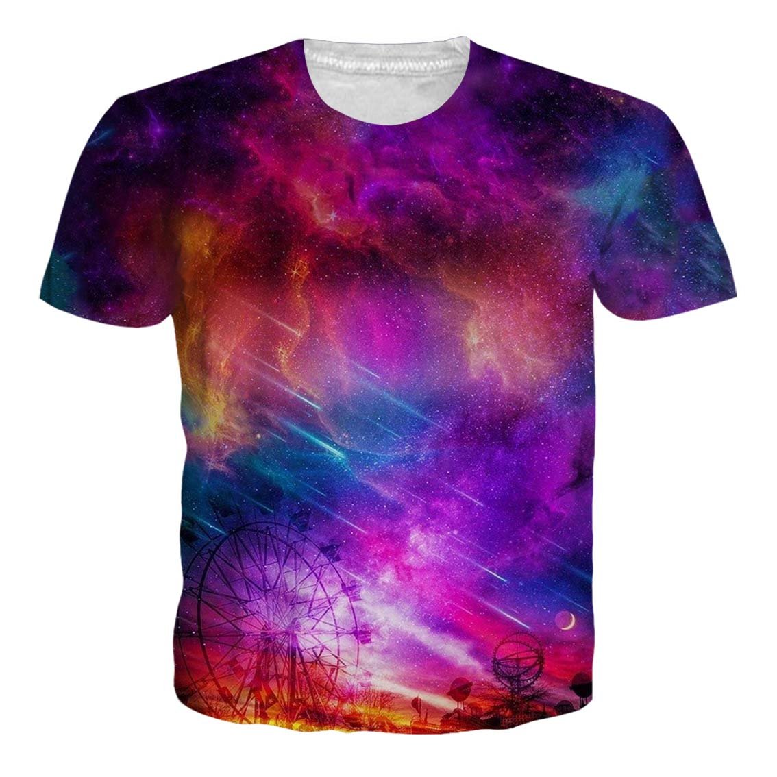 RAISEVERN Noria 3D Imprimió Camisetas Manga Corta Hombre Mujer Crew T-Shirt Funny Casual tee Shirt L