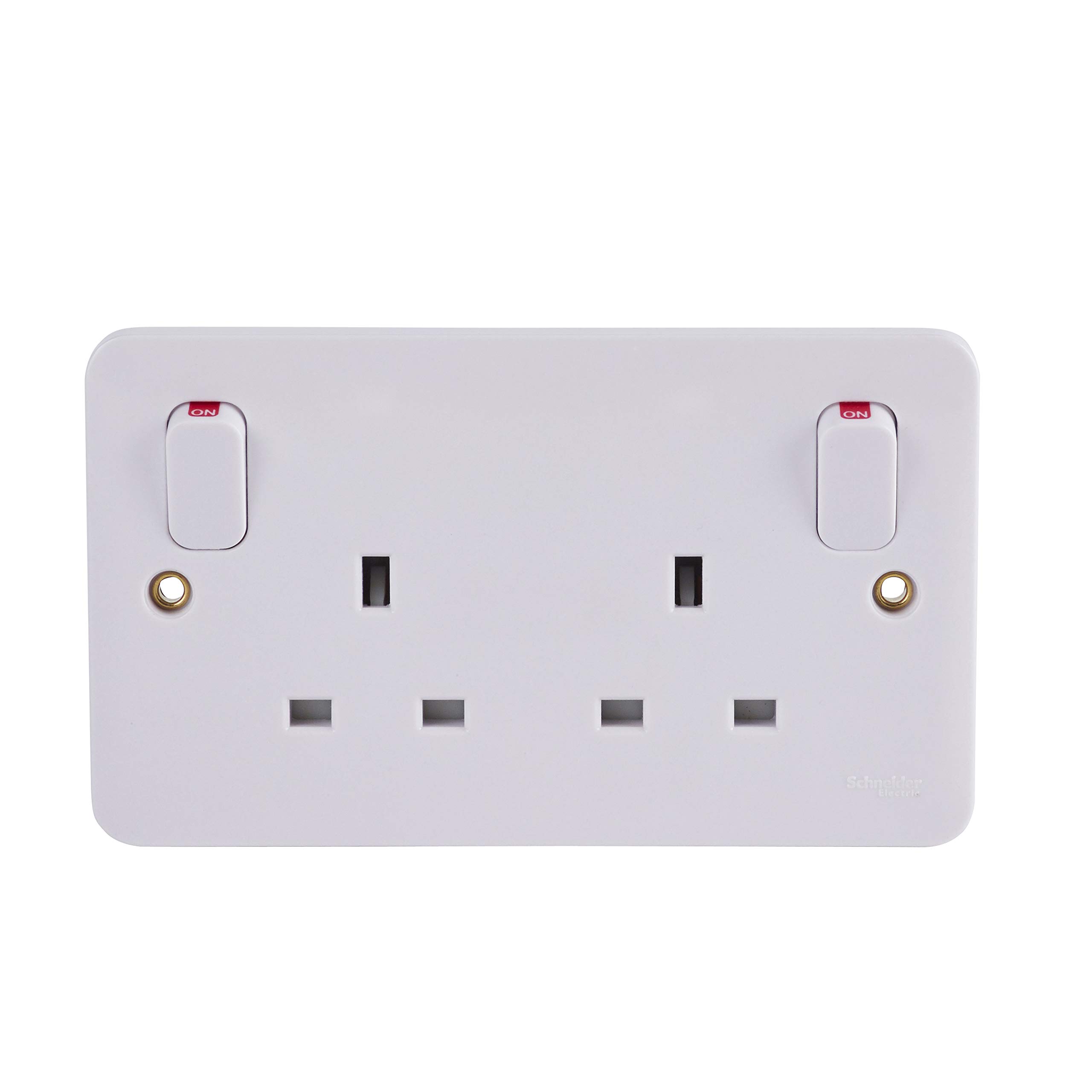 Schneider Electric Lisse White Moulded - Switched Single to Double Socket Converter, 13A, GGBL3030, White, Pack of 5