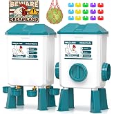 INNOLAND Chicken Feeder and Waterer Set - 3 Gallon/26.5 Pounds | Automatic Chicken Waterer, 4 Cups &amp; 4 Feeder Ports, No Waste Poultry Feeders &amp; Waterers, Chicken Coop Accessories for Poultry