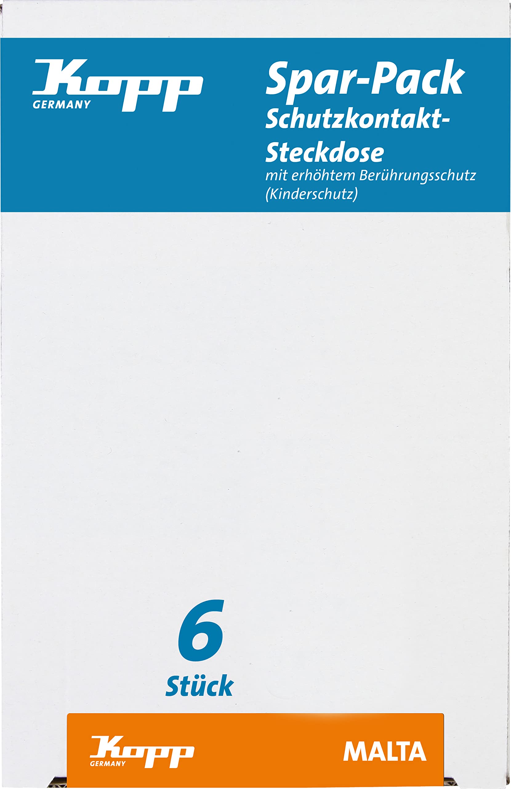 Kopp Malta 923413051 Professional Pack of 6 European Schuko Sockets with Child Protection (Kinderschutzabdeckung) Arctic White