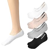 Sunm Boutique No Show Socks Womens Low Cut & Non Slip, Invisible Liner Casual & Formal Socks, Flat Boat Line 4 Pairs