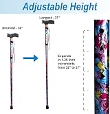 BeGrit Folding Walking Stick Women Adjustable Lightweight Blue view 5